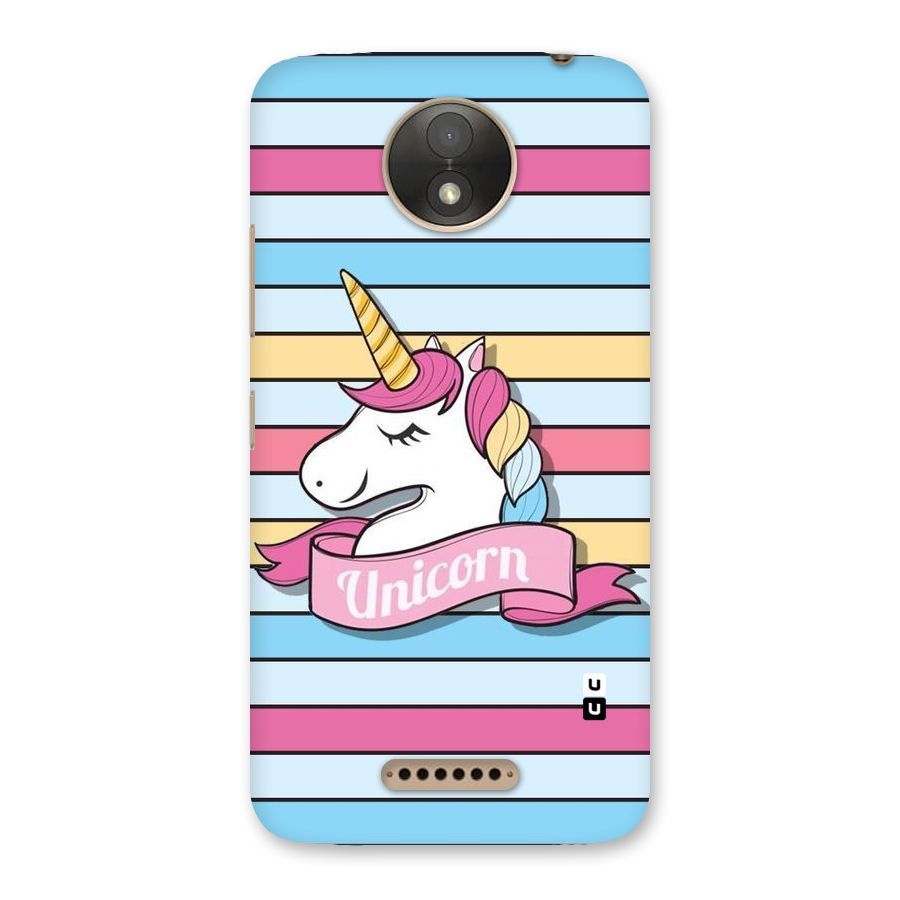 Unicorn Stripes Back Case for Moto C Plus