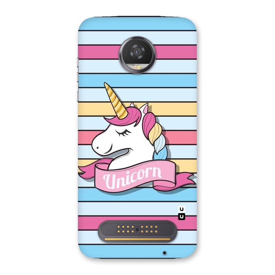 Unicorn Stripes Back Case for Moto Z2 Play