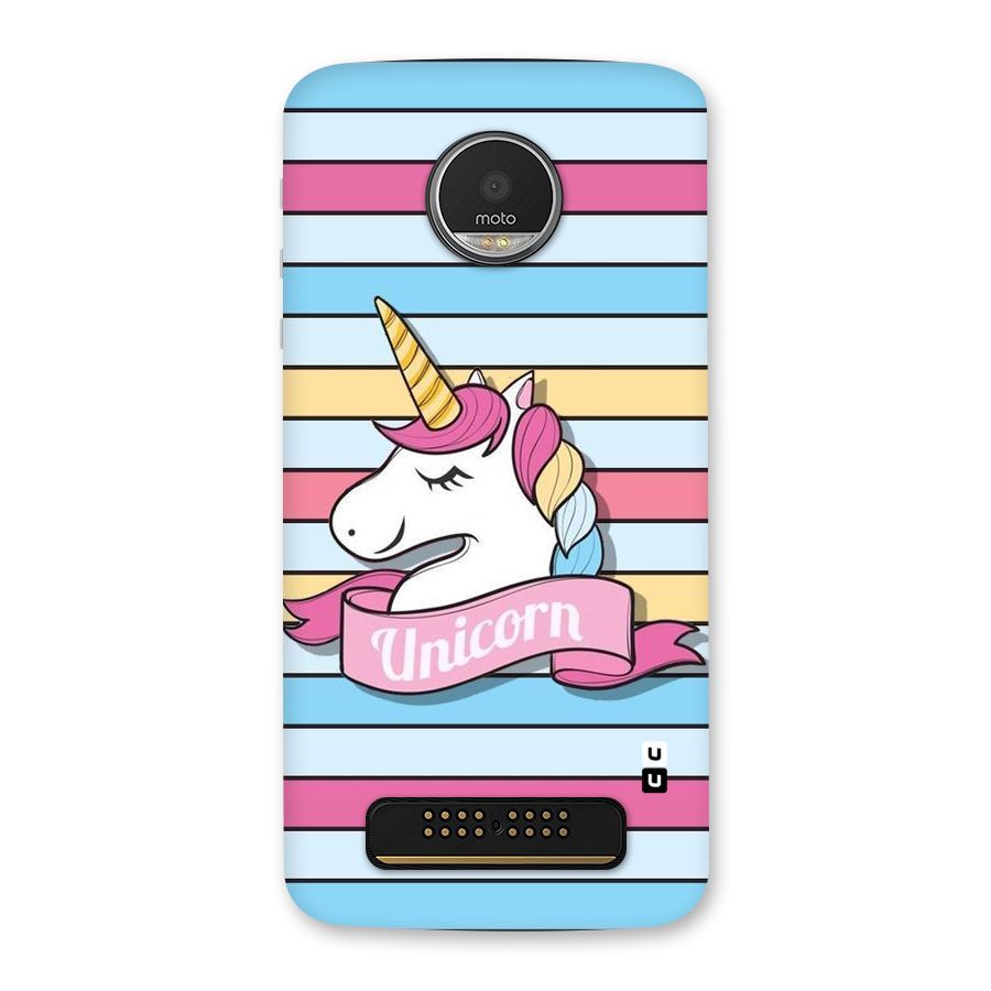 Unicorn Stripes Back Case for Moto Z Play