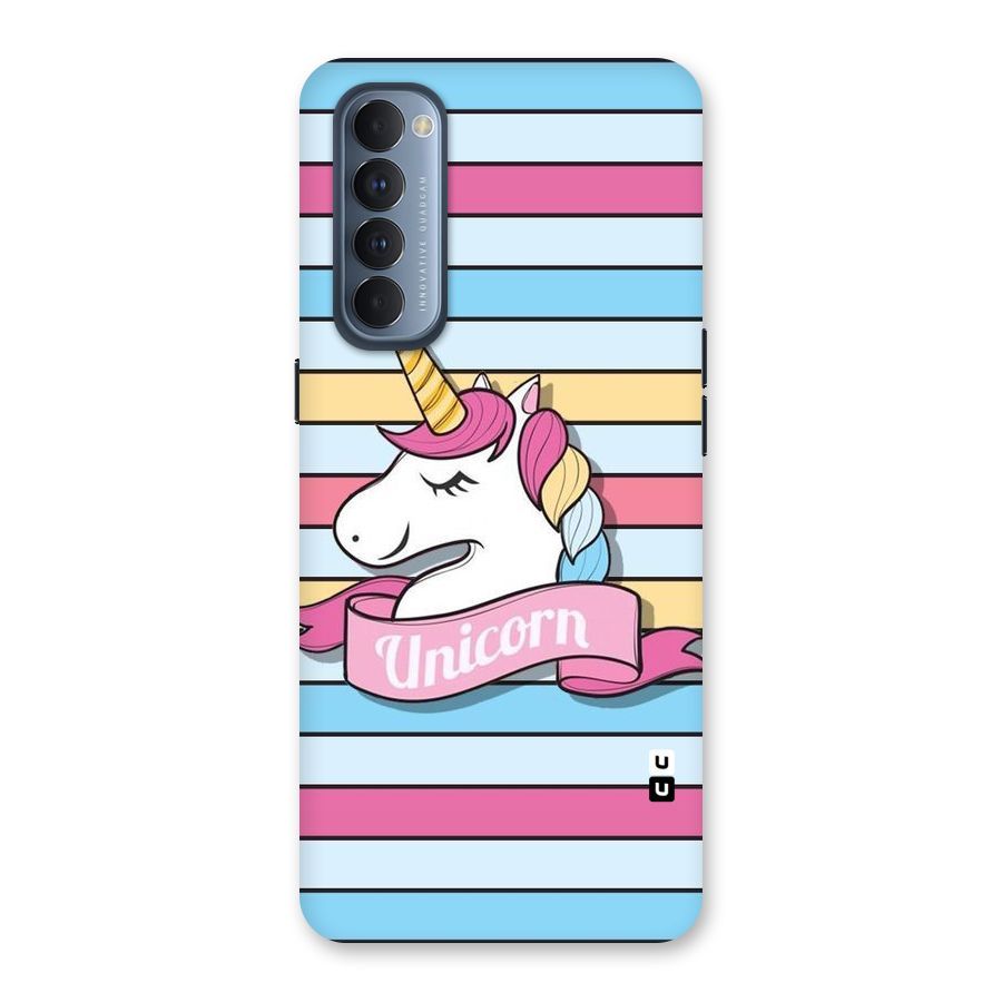 Unicorn Stripes Back Case for Reno4 Pro