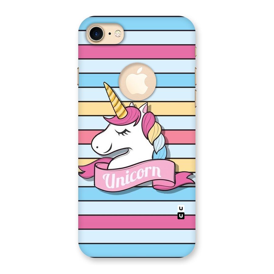 Unicorn Stripes Back Case for iPhone 7 Logo Cut