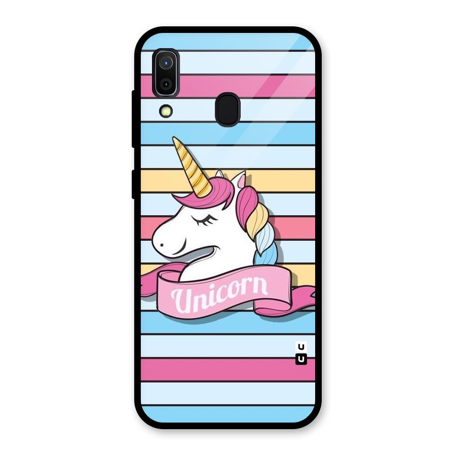Unicorn Stripes Glass Back Case for Galaxy A30