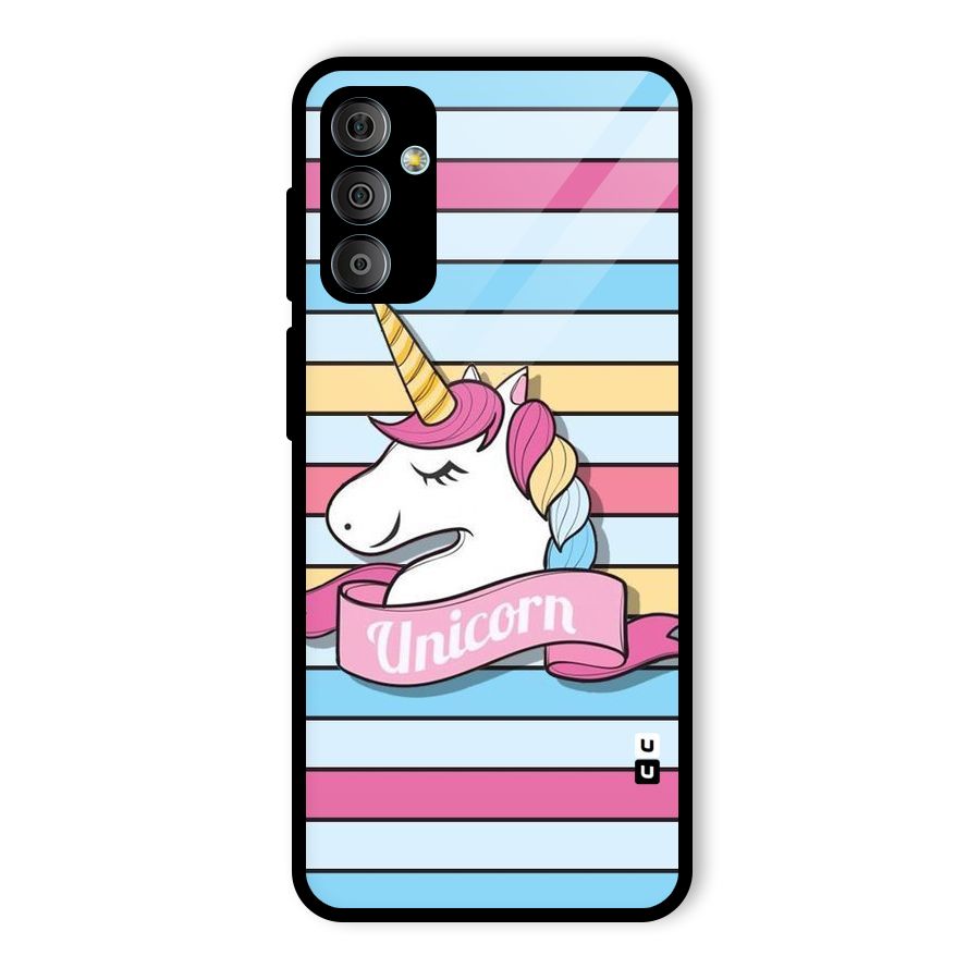 Unicorn Stripes Glass Back Case for Galaxy F23