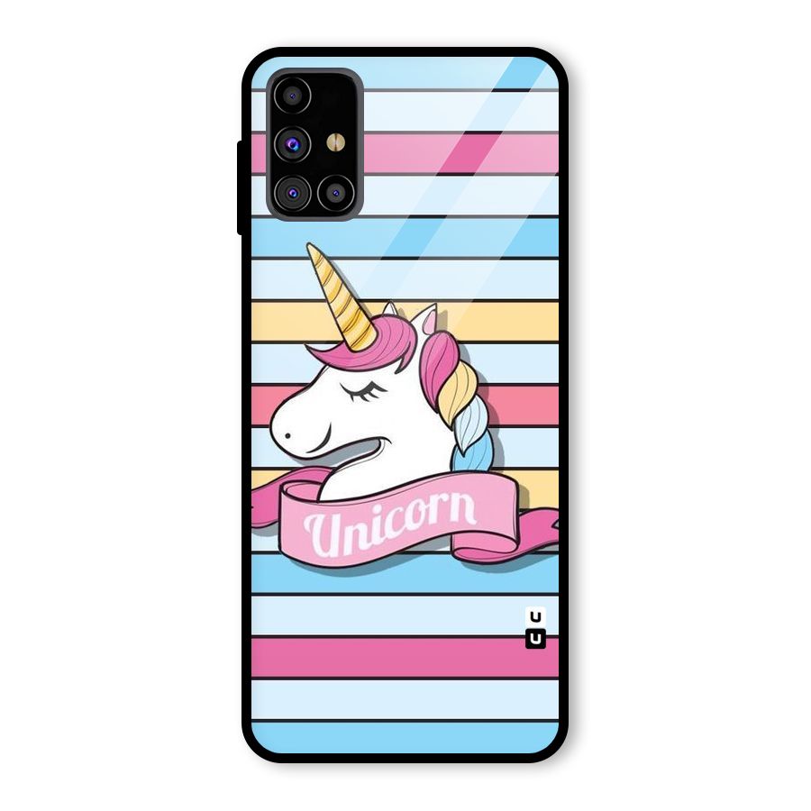 Unicorn Stripes Glass Back Case for Galaxy M31s