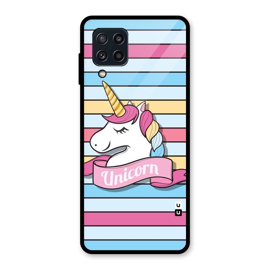 Unicorn Stripes Glass Back Case for Galaxy M32