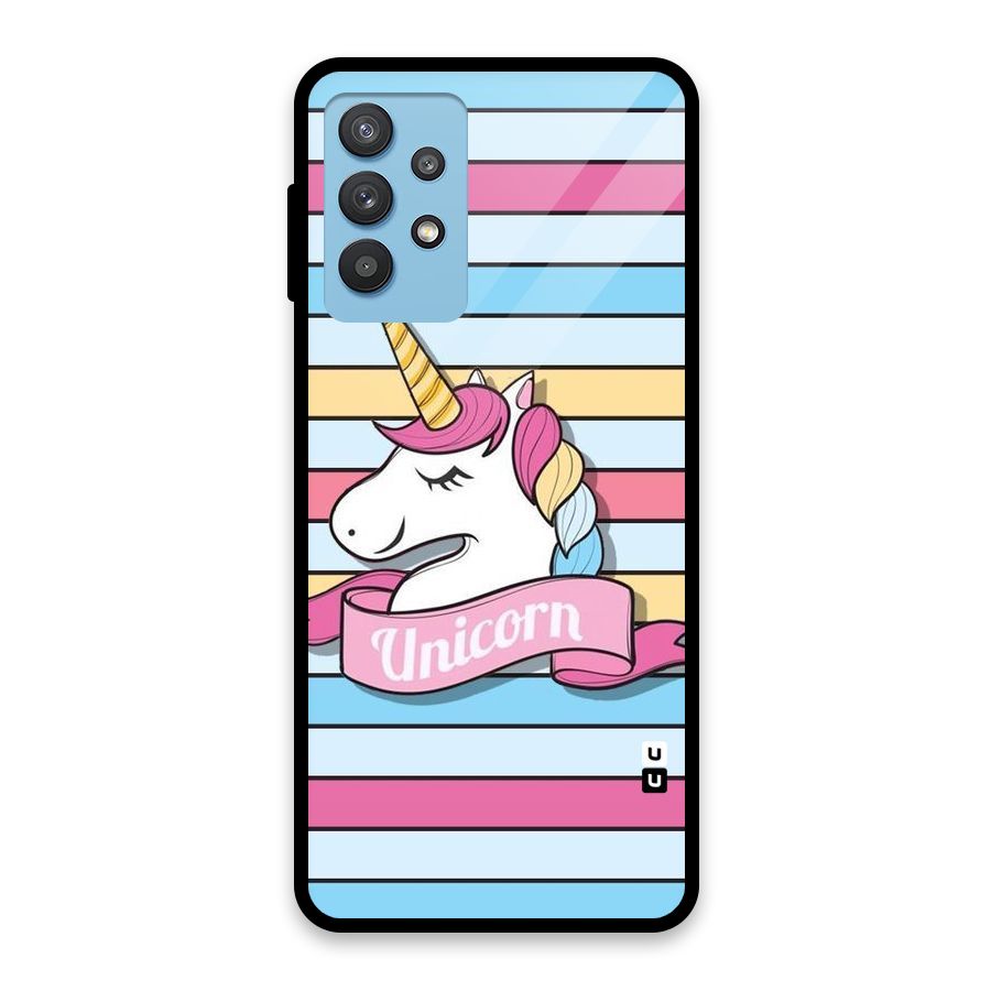 Unicorn Stripes Glass Back Case for Galaxy M32 5G