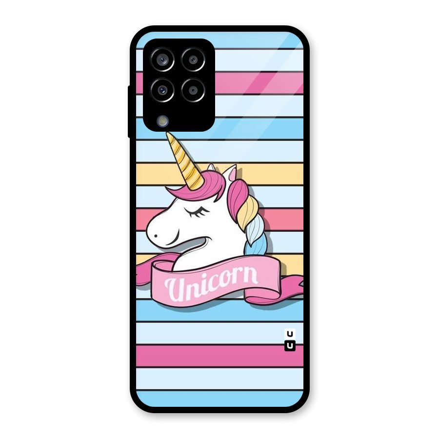 Unicorn Stripes Glass Back Case for Galaxy M33