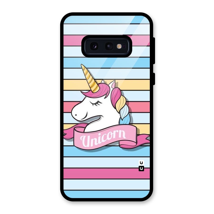 Unicorn Stripes Glass Back Case for Galaxy S10e