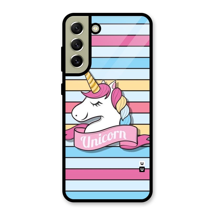Unicorn Stripes Glass Back Case for Galaxy S21 FE 5G