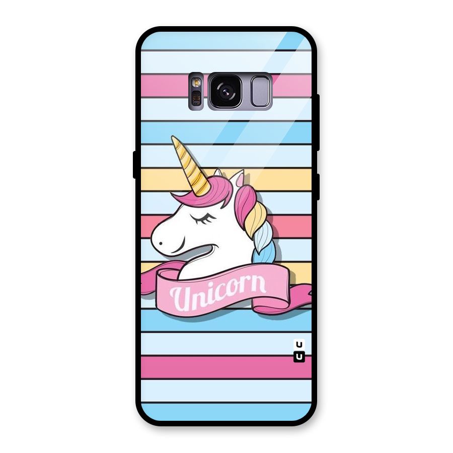Unicorn Stripes Glass Back Case for Galaxy S8