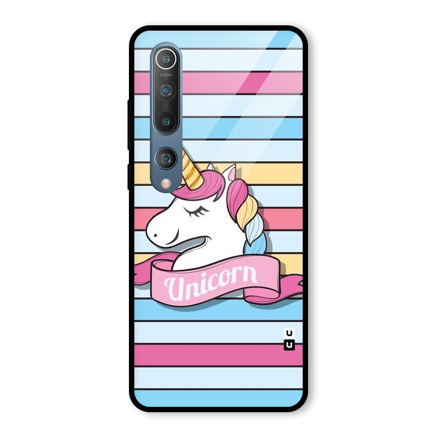 Unicorn Stripes Glass Back Case for Mi 10