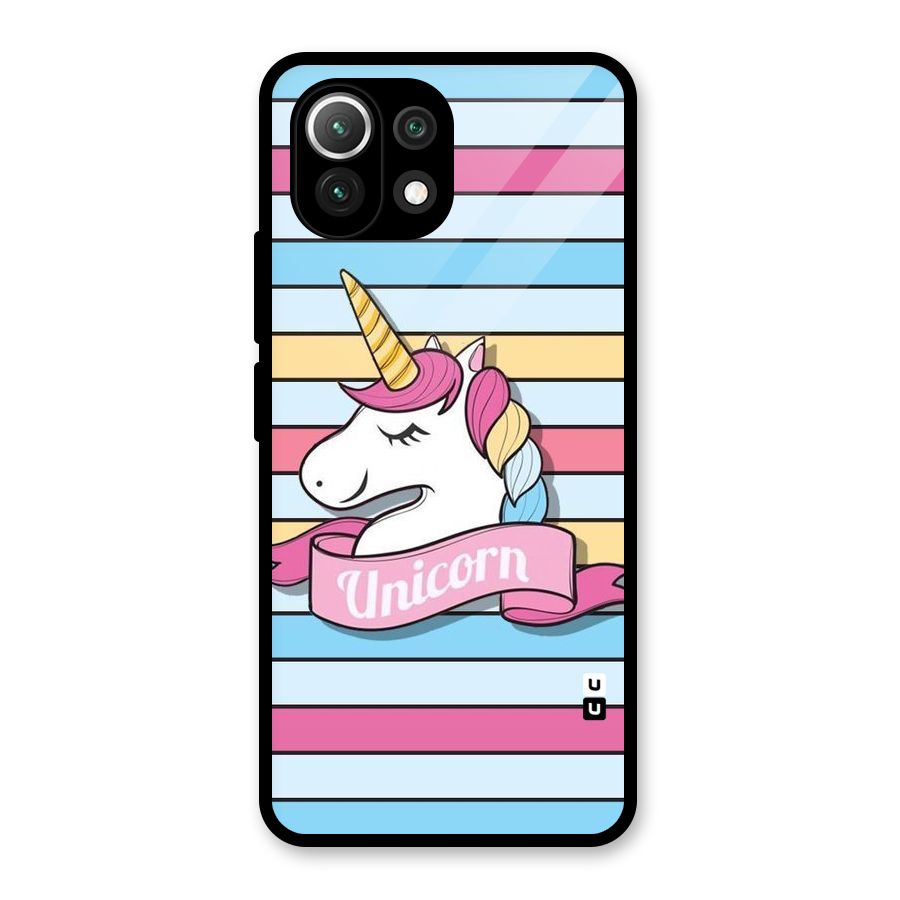 Unicorn Stripes Glass Back Case for Mi 11 Lite NE 5G