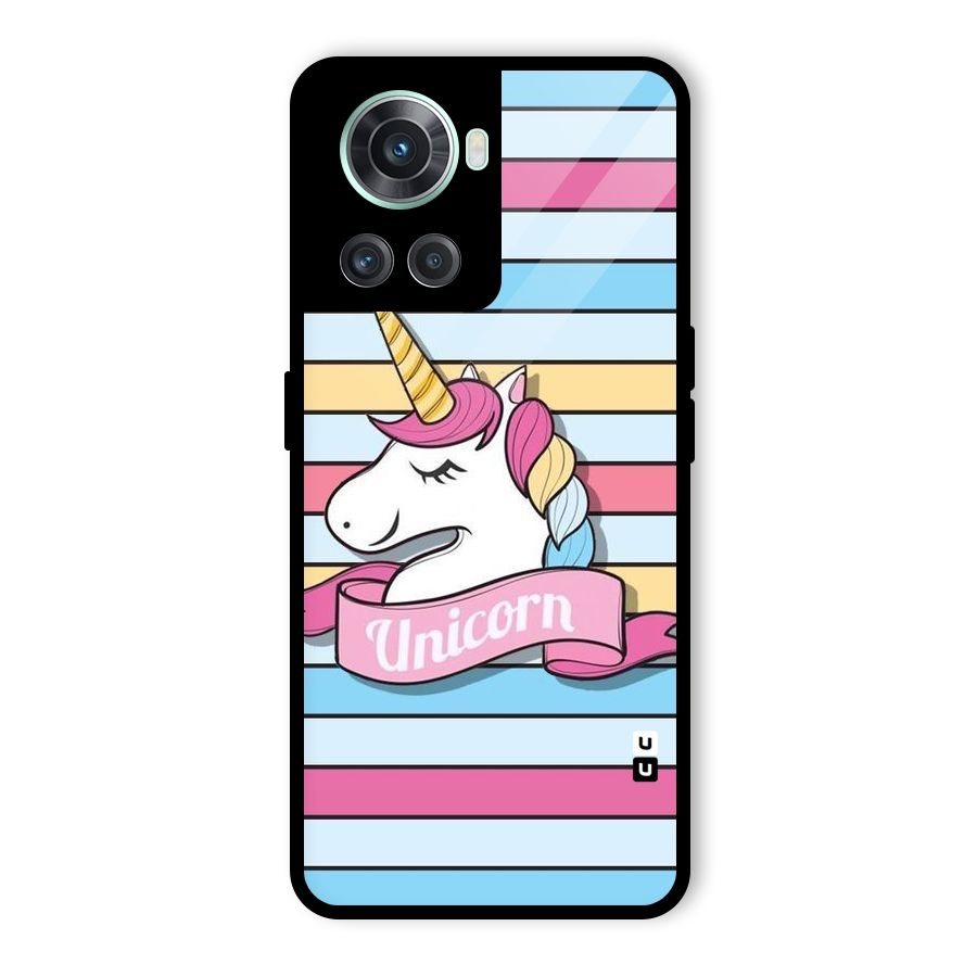 Unicorn Stripes Glass Back Case for OnePlus 10R