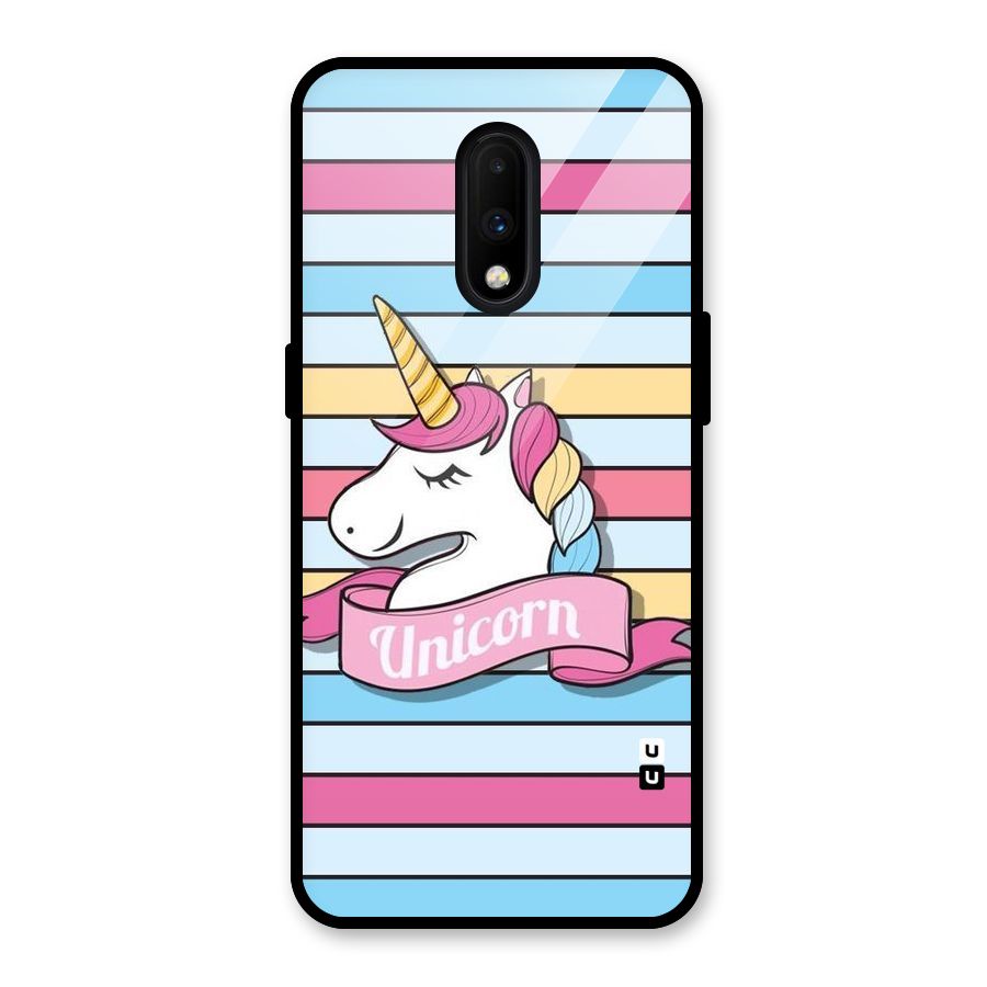 Unicorn Stripes Glass Back Case for OnePlus 7