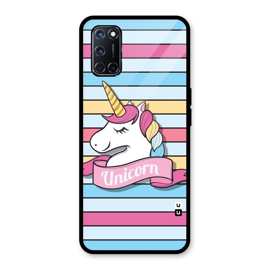 Unicorn Stripes Glass Back Case for Oppo A52