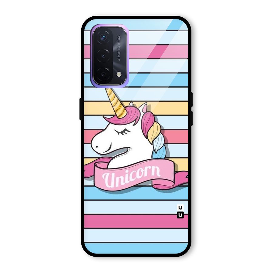 Unicorn Stripes Glass Back Case for Oppo A74 5G