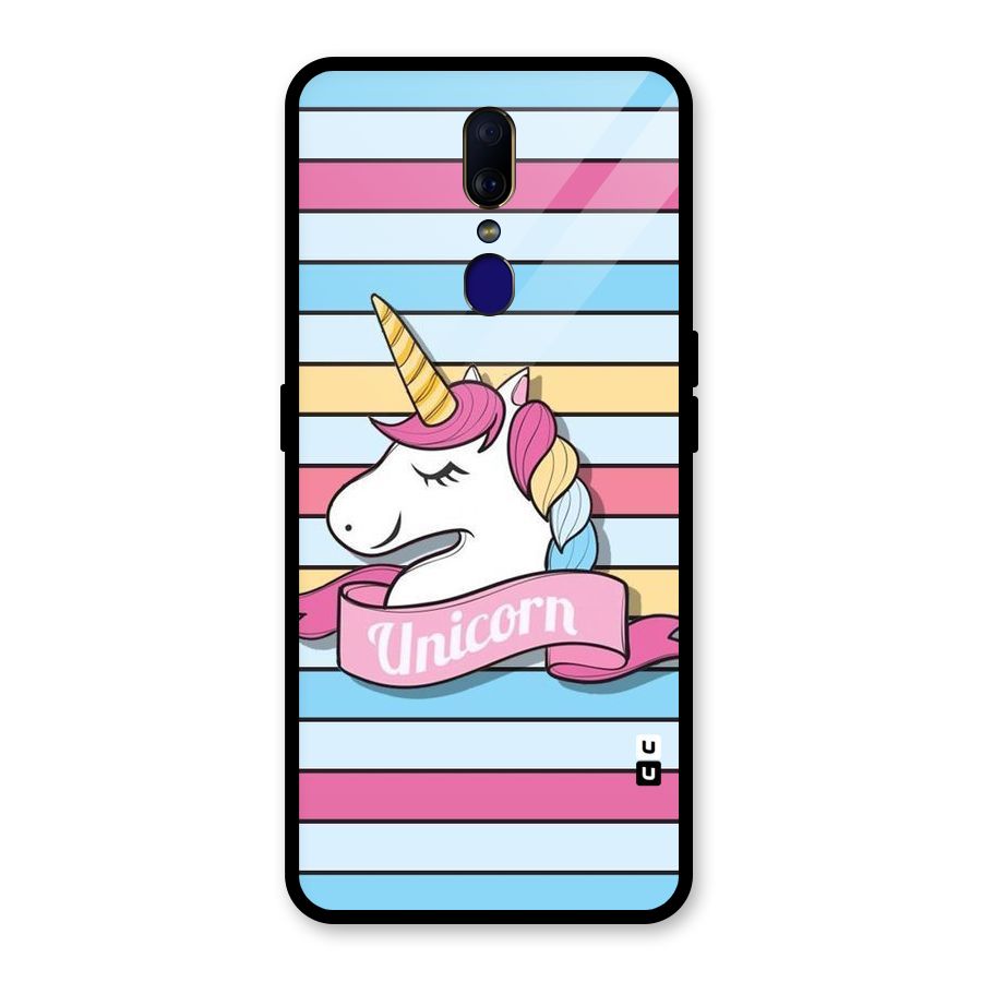 Unicorn Stripes Glass Back Case for Oppo F11