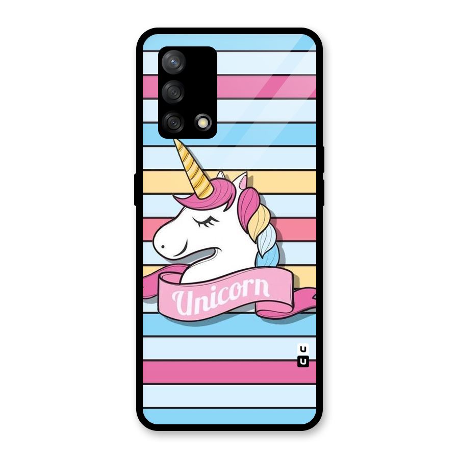 Unicorn Stripes Glass Back Case for Oppo F19