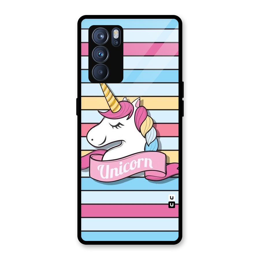 Unicorn Stripes Glass Back Case for Oppo Reno6 Pro 5G