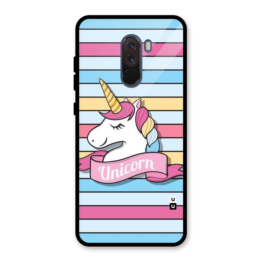 Unicorn Stripes Glass Back Case for Poco F1