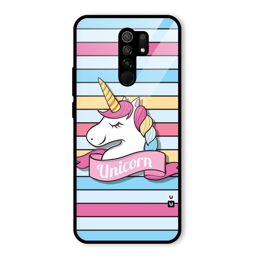 Unicorn Stripes Glass Back Case for Poco M2