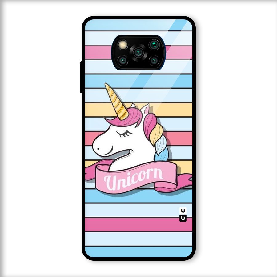 Unicorn Stripes Glass Back Case for Poco X3