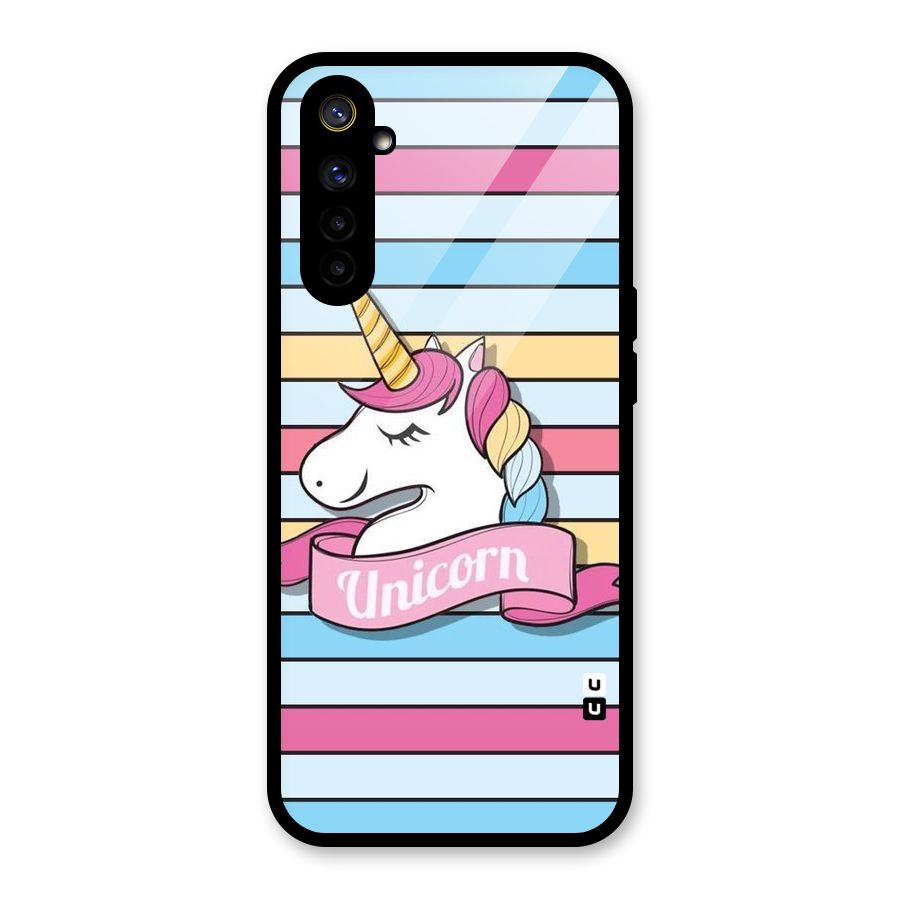Unicorn Stripes Glass Back Case for Realme 6