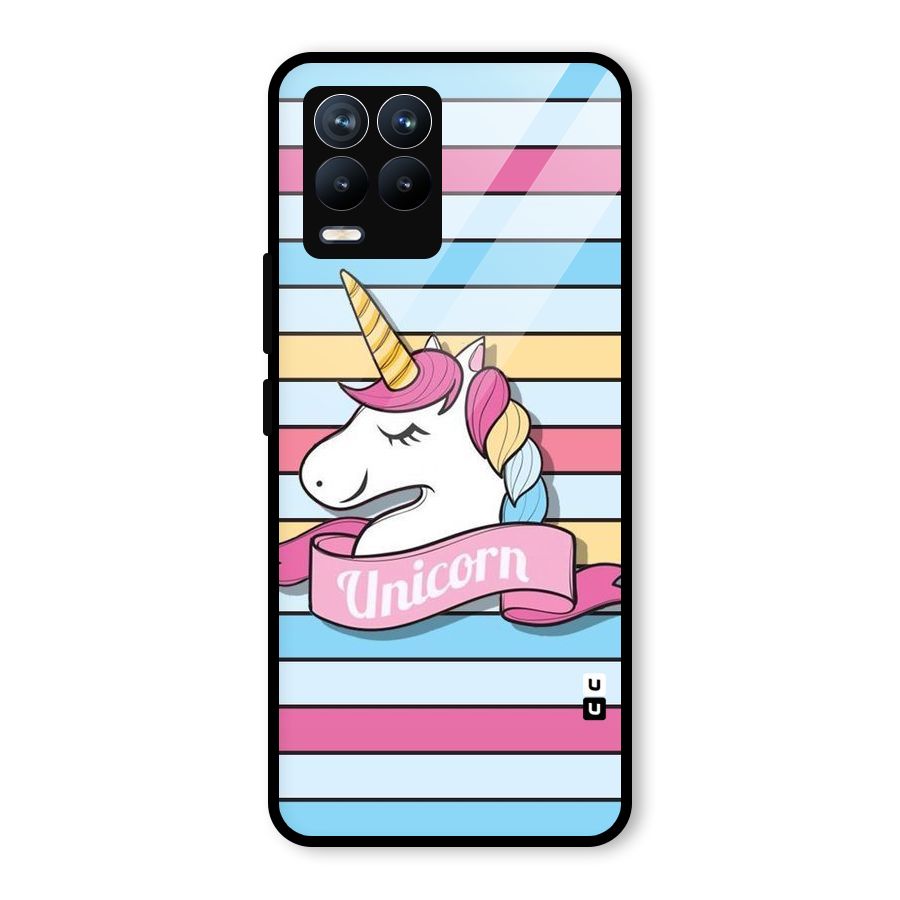 Unicorn Stripes Glass Back Case for Realme 8