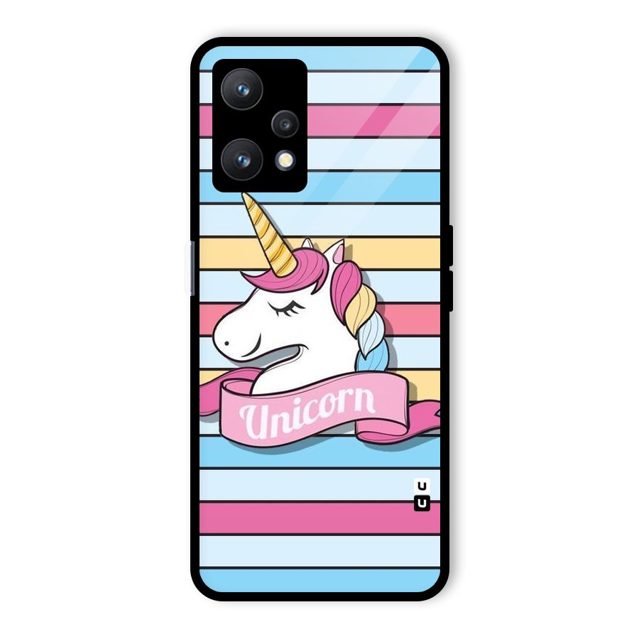 Unicorn Stripes Glass Back Case for Realme 9 Pro 5G