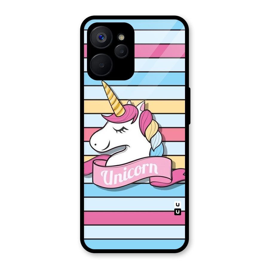 Unicorn Stripes Glass Back Case for Realme 9i 5G