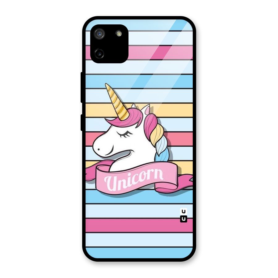 Unicorn Stripes Glass Back Case for Realme C11