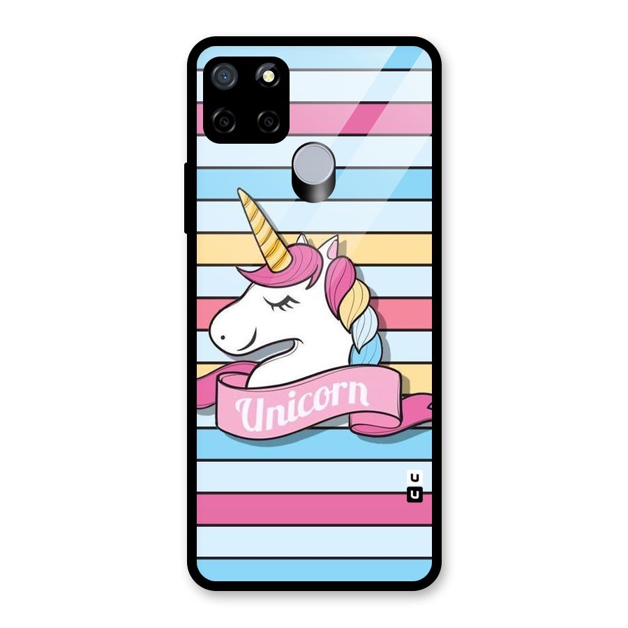 Unicorn Stripes Glass Back Case for Realme C12