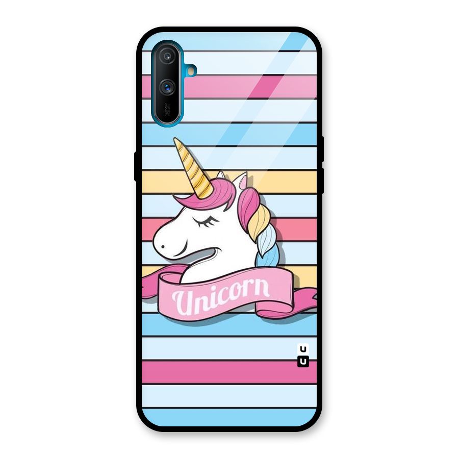Unicorn Stripes Glass Back Case for Realme C3