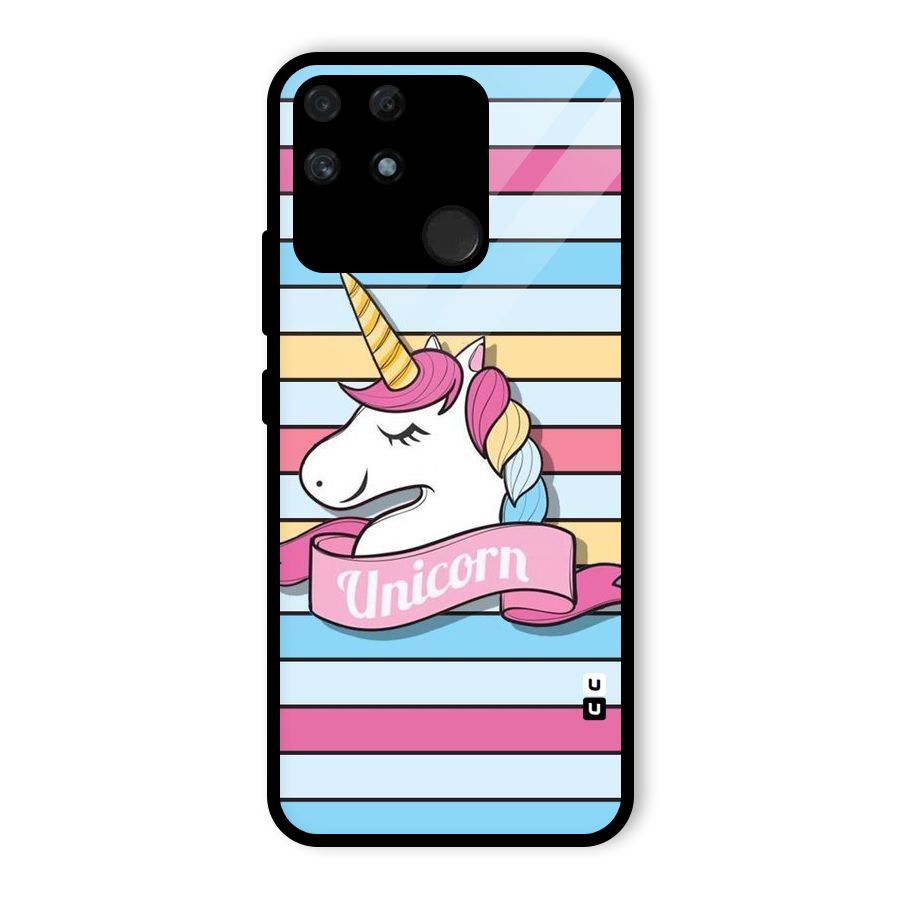 Unicorn Stripes Glass Back Case for Realme Narzo 50A