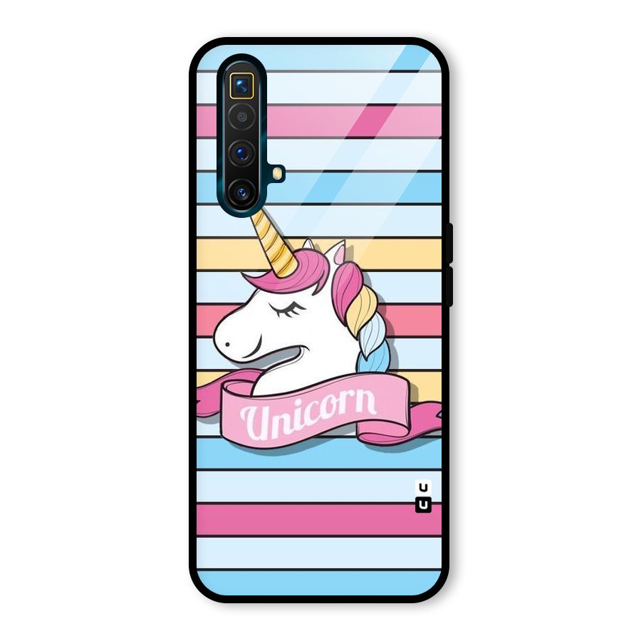Unicorn Stripes Glass Back Case for Realme X3