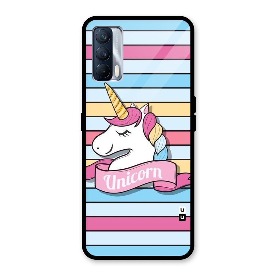 Unicorn Stripes Glass Back Case for Realme X7