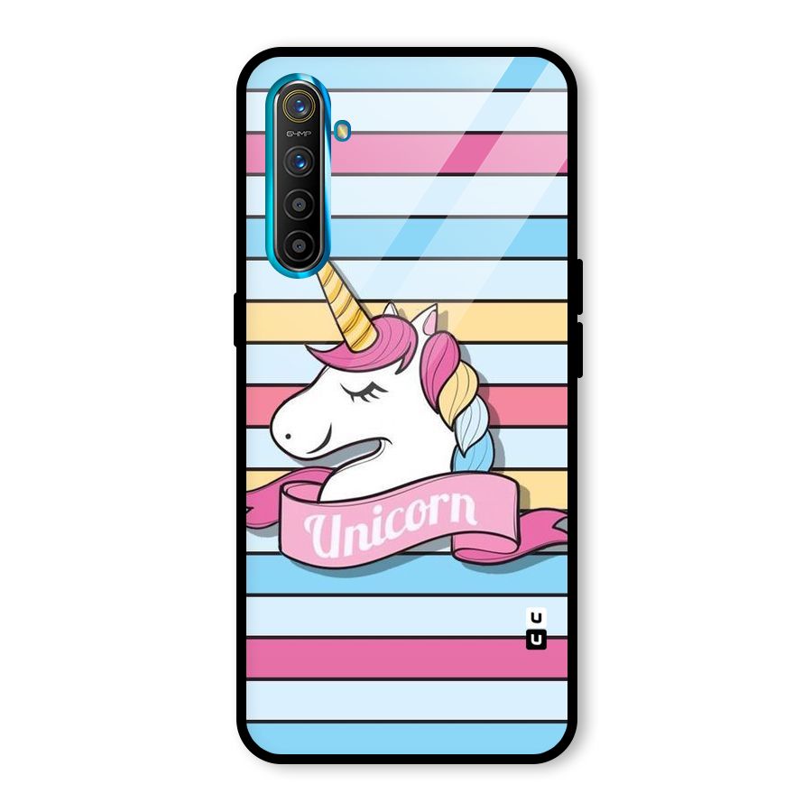 Unicorn Stripes Glass Back Case for Realme XT