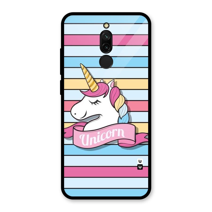 Unicorn Stripes Glass Back Case for Redmi 8