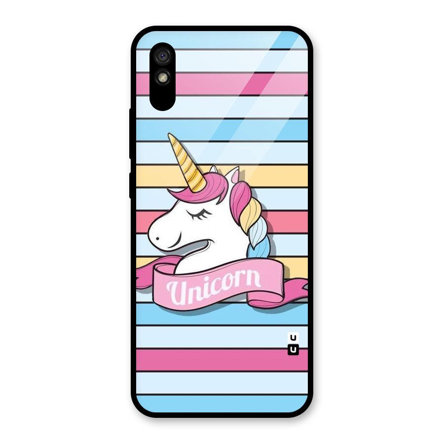 Unicorn Stripes Glass Back Case for Redmi 9A