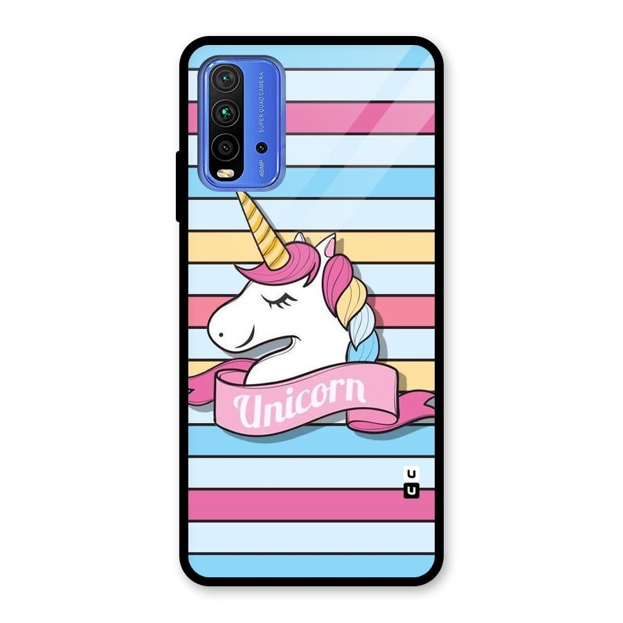 Unicorn Stripes Glass Back Case for Redmi 9 Power