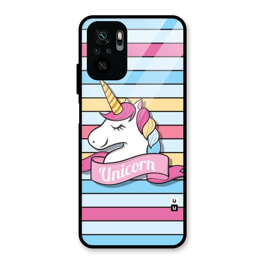 Unicorn Stripes Glass Back Case for Redmi Note 10S