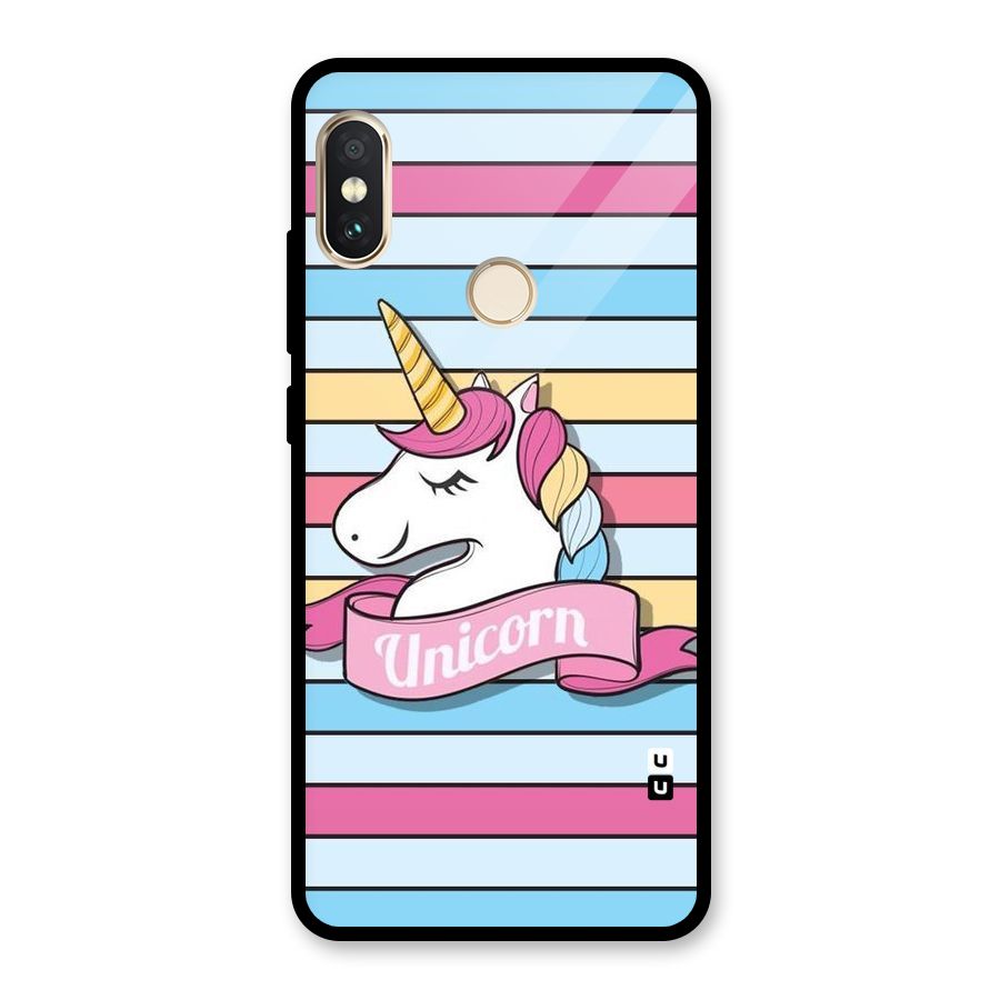 Unicorn Stripes Glass Back Case for Redmi Note 5 Pro