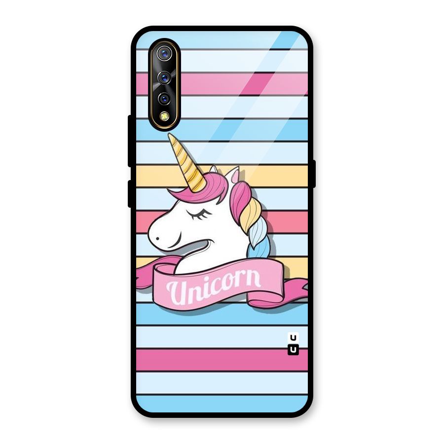 Unicorn Stripes Glass Back Case for Vivo S1