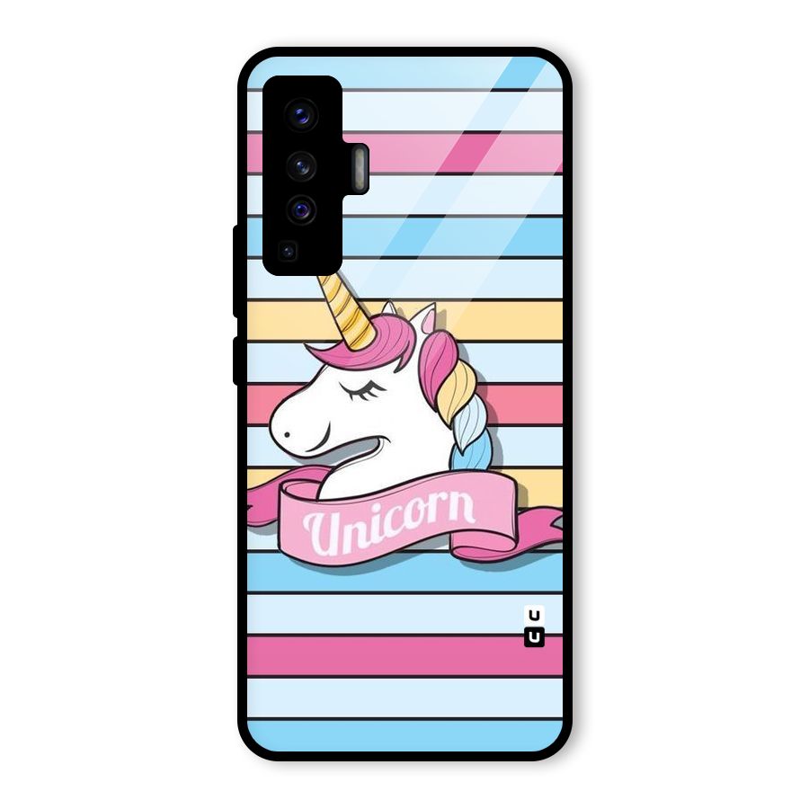 Unicorn Stripes Glass Back Case for Vivo X50
