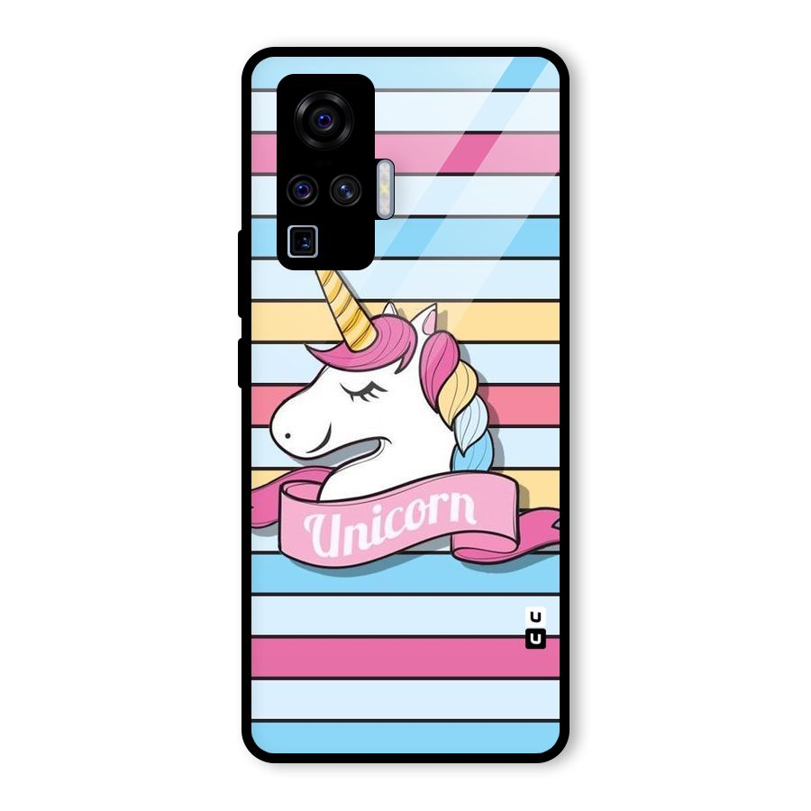Unicorn Stripes Glass Back Case for Vivo X50 Pro
