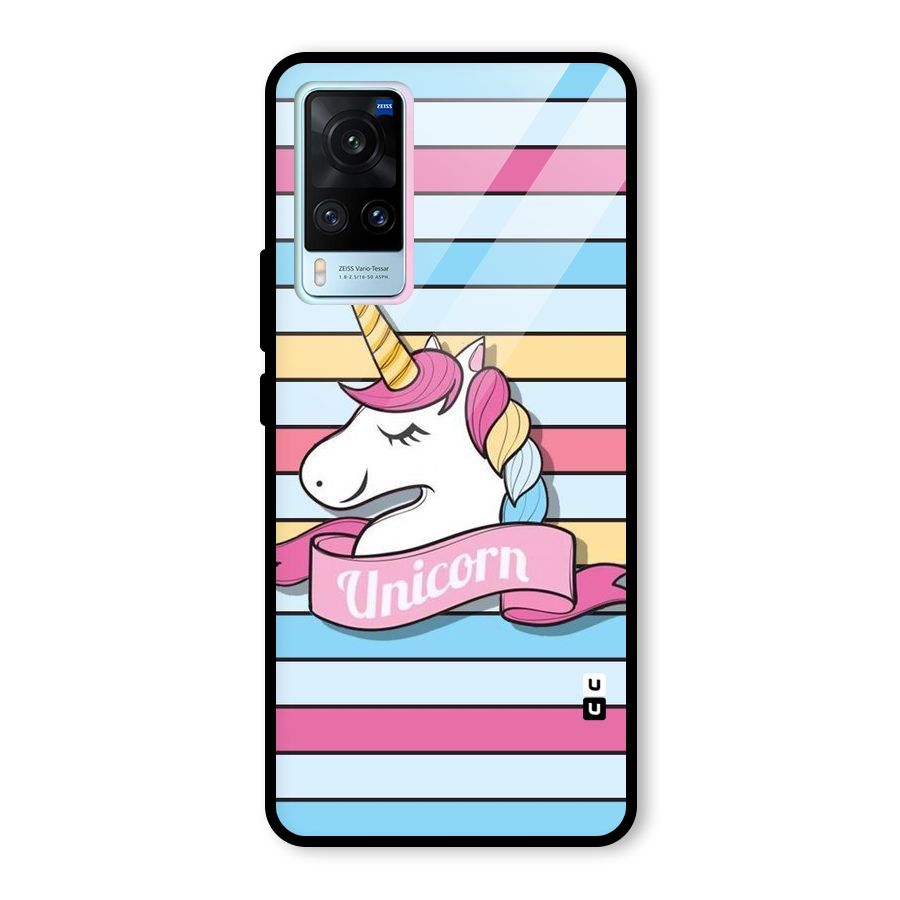 Unicorn Stripes Glass Back Case for Vivo X60