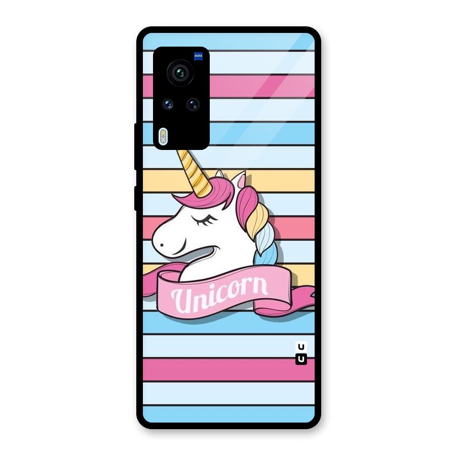 Unicorn Stripes Glass Back Case for Vivo X60 Pro