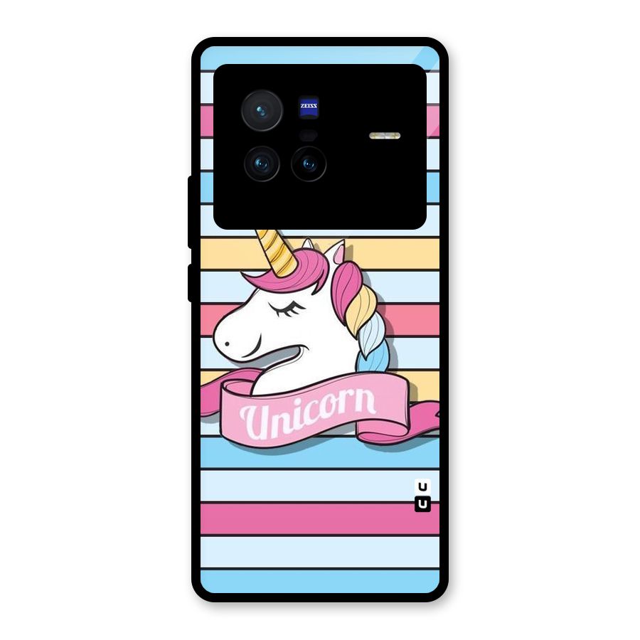 Unicorn Stripes Glass Back Case for Vivo X80