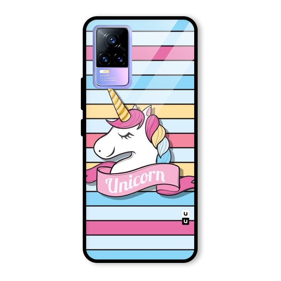 Unicorn Stripes Glass Back Case for Vivo Y73