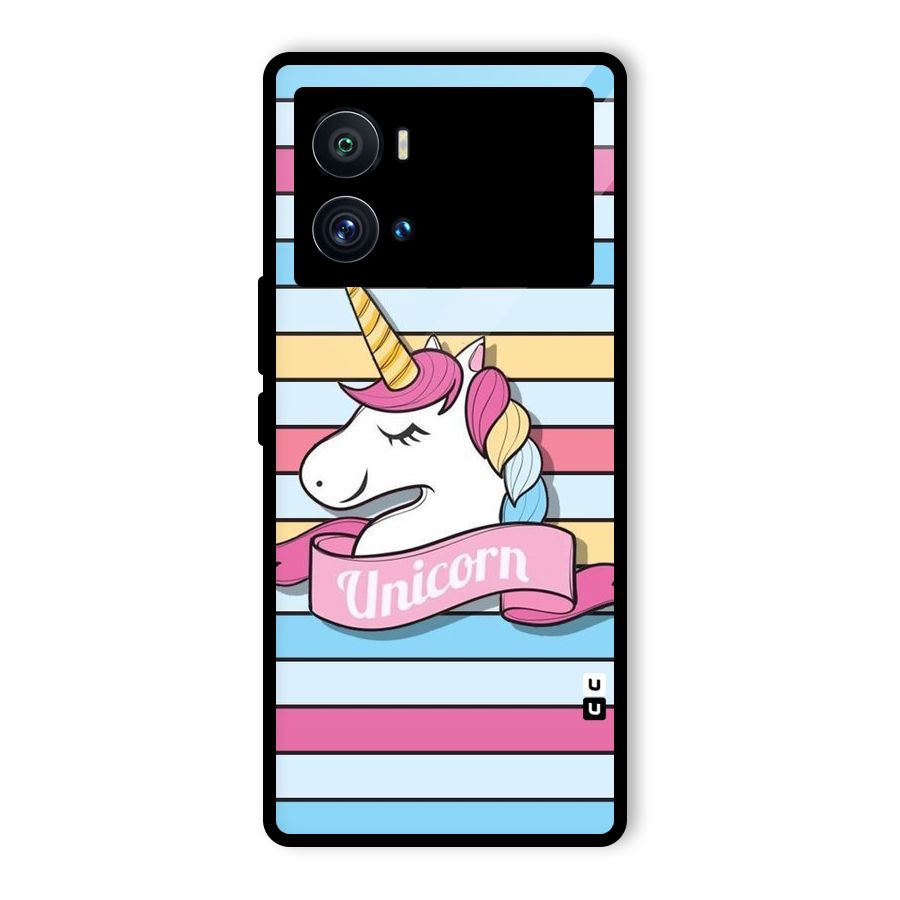 Unicorn Stripes Glass Back Case for Vivo iQOO 9 Pro